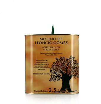 Aceite de Oliva Virgen Extra 2.5 Litros Lata. Molino de Leoncio Gómez.